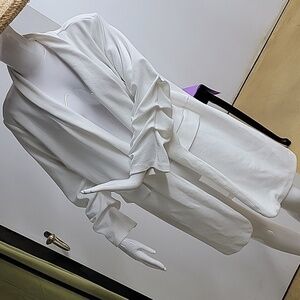 A'Jumma White Long Open Long Sleeve Elegant Cardigan Size 2X